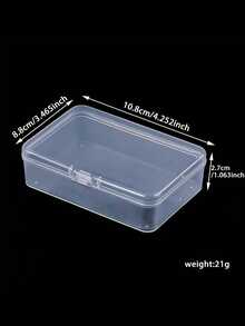 1pc Transparent Cotton Swab Storage Box, Makeup Organizer Box, Multi-Functional Cosmetic Cotton Swab Container, Suitable For Home Vanity Organization And Salon Eyelash Extension Supplies - Clear - View 6