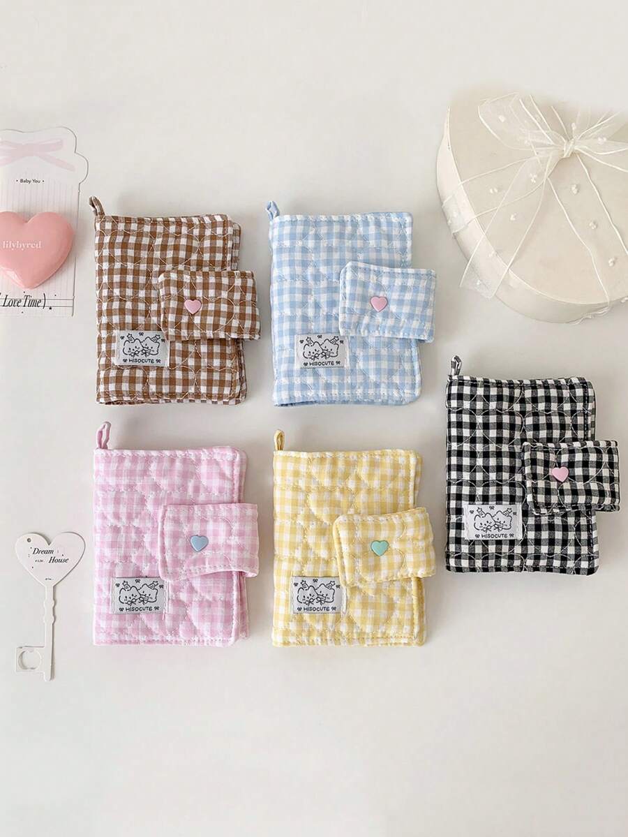 1 PC Fabric Grid M5 Loose Leaf Storage Book, Student Star Chasing 3-Inch Small Card Photo Album, High Aesthetic Value Hand Account Book Shell