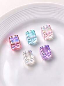 10pcs Colorful Cube Beads Transparent Acrylic Spacer Beads DIY Handmade Jewelry Making Bracelet Necklace Accessories 5 Colors - Iridescent Square Beads - View 11
