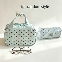 1pc Portable Travel Makeup Bag, Polka Dot Hanging Toiletry Bag, 3-Layer Large Capacity Multi-Compartment Makeup Organizer, Foldable Zipper Toiletry Storage Bag, Side Mesh Pocket Makeup Brush Slot, Travel Essential Multifunctional - Multicolor - View 12