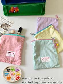 4/1pc/Mini Portable Makeup Bag, Soft Solid Color Cosmetic Pouch, Small Storage Bag For Skincare, Phone & Essentials, Beach, Bathroom, Vacation & Trav - Multicolor - View 9
