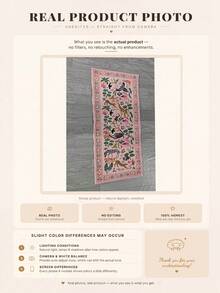 1pc Washable Non-Slip Pink Tropical Rainforest Velvet Runner Rug, Soft Non-Slip Mat, Machine Washable, Pink Flora And Fauna Elements Cozy Design, Creating A Harmonious Natural Ecosystem Scene, Suitable For Living Room, Bedroom, Bedside, Hallway, Dining Room And Other Living Spaces, Perfect For Christmas Home Decor, Great Christmas Gift, Rugs, Carpet, Christmas Rug, Christmas Gift/Decor, Rugs Living Room, Rugs For Bedroom, Carpet Living Room, Kitchen Mat, Hallway Runner, Washable Rug, - Multicolor - View 12