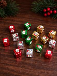 10pcs Santa Claus Square Beads, 4 Colors Electroplated Cube Loose Beads For DIY Jewelry Making Bracelets Necklaces Christmas Holiday Craft Materials - Santa Claus Block - View 3