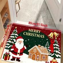 Christmas New Best Seller - Daily Decoration - Holiday Decoration - Christmas - Santa Claus Gingerbread House Doormat - Small Rug - Soft Flannel 900g/M², Machine Washable, Durable, Stain-Resistant, Quick-Drying, Suitable For Indoor Doormat, Outdoor Doormat, Home Decor, Room Decor, Bedroom Rug, Living Room Rug, Kitchen Rug, Holiday Atmosphere Setup, Area Rug, All Season Use - Multicolor - View 13