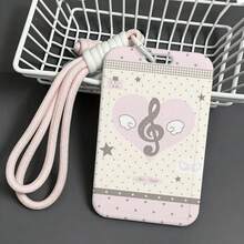 Music Note Print Badge Holder With Braided Wrist Strap, Polka Dot Pattern Card Protector For Work ID, Student Card, Portable Card Case - A - View 11