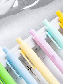 11 PCS Pastel Macaron Colors Pens, Retractable Colored Gel Pens With Comfortable Touch Smooth Writing, Colored Ink, With Interesting Aesthetic - Multicolor - View 8