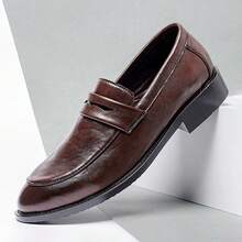 2026 Spring New Men's Business Casual Shoes, Invisible Height Increasing Dress Shoes, Comfortable Breathable Soft Versatile Loafers For Men - Brown - View 4