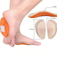 6 Pairs Sponge Insoles, Comfortable Half-Size Inserts, Textured Surface, Shock-Absorbing, Breathable Design, Unisex Arch Support Shoe Pads - Rice Flour Orange Base - View 4