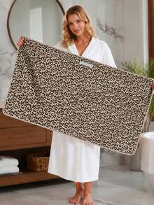 1pc/4pcs Leopard Print Quick Dry Hair Towel, Coral Fleece Super Absorbent Hair Towel With Hanging Loop, Fast Drying Bath Cap Suitable For Long Curly Hair, Soft Frizz-Free Women's Headwrap, For Home And Travel Use, Best Gift For Partner - Multicolor - View 3