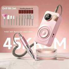 Professional Electric Nail Drill Set, Electric Nail Clipper, 45000 RPM Cordless Electric Nail File With LCD Display, Suitable For Acrylic And Gel Nails, Manicure And Pedicure, Includes Clips, Portable, Ideal For Home Use And Gift Choice, 1200mAh - Multicolor - View 11