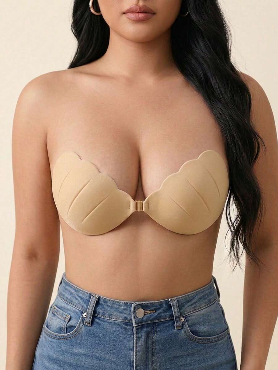 Bra Push-Up Tanpa Tali Silikon Tak Terlihat untuk Wanita | Mengangkat Seketika, Cocok untuk Gaun Malam Tanpa Punggung dan Aksesori Pakaian Dalam untuk Acara Khusus - MultiWarna - View 1