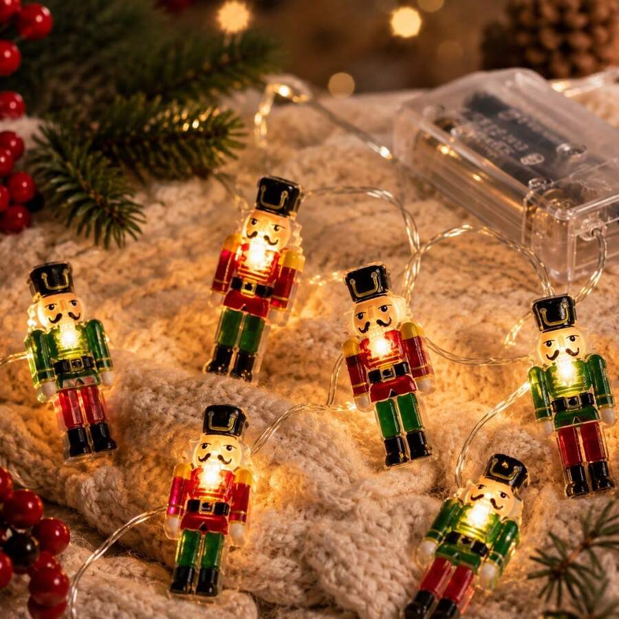 Lampu Hias LED Bentuk Prajurit Walnut Cahaya Hangat Kemasan Tunggal - Cocok untuk Natal, Thanksgiving, Pesta, Pernikahan, Hadiah, Pohon Natal, Perapian, Kamar Tidur, Teras, Jendela, dan Lainnya - Menciptakan Suasana Liburan yang Nyaman dan Menarik. - Lampu Hias Tentara - View 1