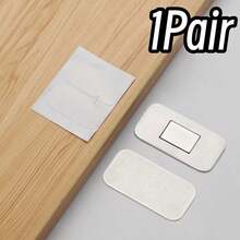 1Pair/2Pairs Stainless Steel Magnetic Cabinet Door Stopper, No-Drill Installation For Kitchen Cabinets, Wardrobes And Drawers, With Adhesive Backing For Damage-Free Installation - Silver - View 13