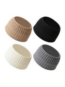4pcs/1pc Warm Windproof Simple Headbands Winter Comfortable Fit Solid Color Headwear Stylish And Comfortable Headbands Suitable For Daily Christmas - Multicolor - View 2