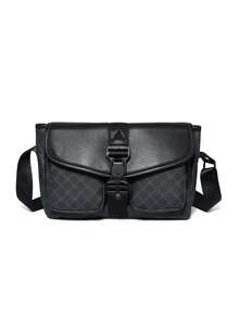 Tas Selempang Minimalis Kapasitas Besar Pria, Tas Bahu dengan Penutup Atas dan Tali Bahu yang Dapat Diatur, Gaya Fungsional, Estetika Premium Korea, Untuk Sepeda Motor, Perjalanan Harian, Bepergian, dan Akhir Pekan - MultiWarna - View 15