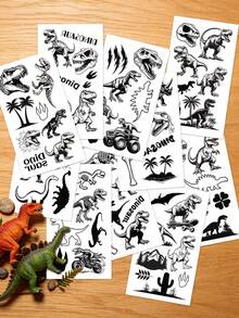 STARTTOOS 10PCS Set Kids Cartoon Glow-In-The-Dark Temporary Tattoo Stickers, 65 Dinosaur Designs, Holiday Gift Party Favor, Waterproof Arm Leg Body Tattoo Stickers - Multicolor - View 8
