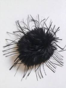 Fluffy Faux Feather Hair Scrunchie, Soft Hair Tie, Suitable For High Ponytail, Elegant Daily Women's Hair Accessory, Multiple Colors Available - Multicolor - View 15