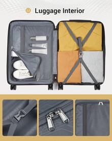 Suitcase Cabin Size Carry On 20 24 28 Inch 3 Piece Set Hard Shell Lightweight Spinner Wheels Combination Lock Telescopic Handle Travel Luggage - Yellow - View 7