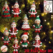 Christmas Tree Hanging Decoration Cute Cartoon Girl Christmas Outfit Wooden Home Yard Party Gift Decor - Multicolor - View 7