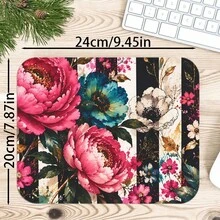 1pc Leopard Peony Floral Mouse Pad, Vintage Snow Leopard Pink Flower Stripe Pattern Extended Desk Mat For Home Office And Gaming, Sizes S/M/L/XL - View 10