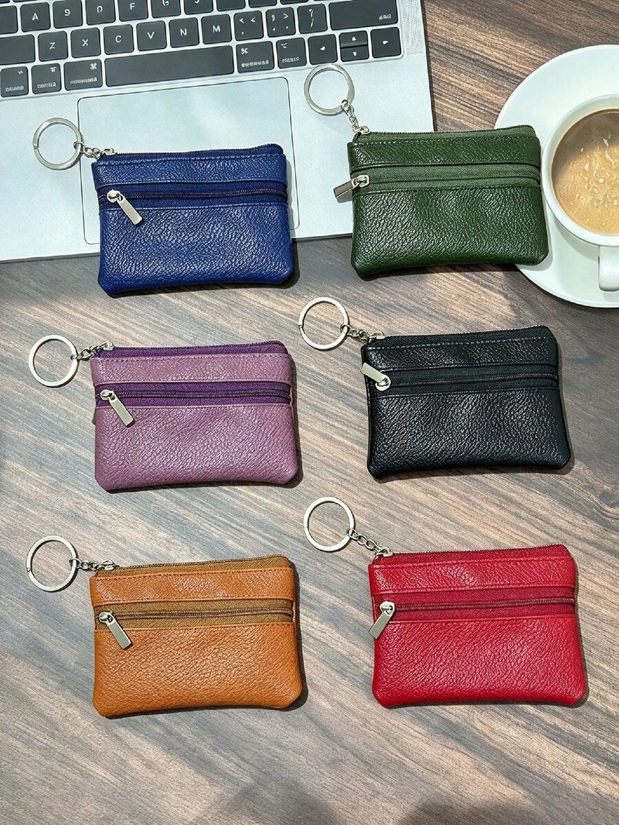 Lychee Texture Fashion Coin Purse, Zippered Personalized Women's Key ...