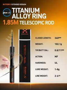 HASIDA Butterfly Compact Telescopic Fishing Rod With DKK Titanium Alloy Guides Ultra-Light Carbon Fiber Travel Rod For Freshwater Fishing - Solomon - View 8