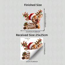1pc/2pcs Christmas Reindeer Static Cling Window Sticker, Reusable Xmas Window Clings, Home Holiday Party Kids Room Nursery Decor - Multicolor - View 13
