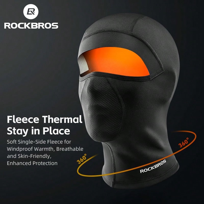 ROCKBROS 1 قطعة بطانية رأس مقاوم للبرد قابل للتنفس للتزلج والاستخدام الخارجي - الأسود - مشاهدة 1
