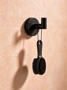 Punch-Free Installation Is More Secure Stainless Steel Towel Rail Bathroom Towel Rack Tissue Holder Punch-Free Hook Multi-Functional Storage Rod 1 Piece - Black - View 3