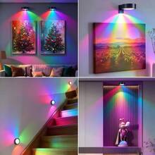 1/3/6pcs RGB Wireless Metal Picture Light Battery Operated LED Picture Light, Wall Sconce, Fairy Light, Lamp, Night Light, Book Light, With Magnetic Wireless Wall Sconce, Floor Lamp - Adjustable Color Temperature, Timer, Remote & Press Control - RGB 13 Colors - View 5