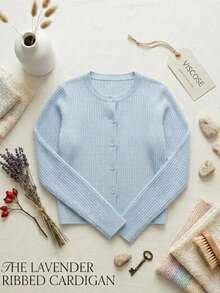 Women Lightweight Cardigans - Baby Blue - View 1