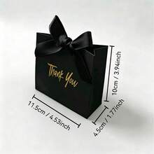 20/50pcs Mini Black Thank You Gift Boxes, Wedding Chocolate Packaging Paper With Ribbon, Holiday Gift Boxes, Small Business Supplies, Packaging Boxes, Wedding Supplies, Wedding Favors, Wedding Reception Decor, Back To School - View 13
