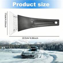 1pc Car Ice Scraper Snow Remover - Black Plastic Handle + Transparent Anti-Scratch Blade, Portable Windshield/Window Defroster Ice Scraper, Suitable For Sedan/SUV/Truck/RV, Winter Snow Removal Tool - Snow Shovel - View 9
