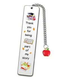 1pc Teacher Exclusive Stainless Steel Colorful Bookmark Pendant, Graduation Season Teacher's Day Gift, Creative Souvenir For Mentors - Multicolor - View 5