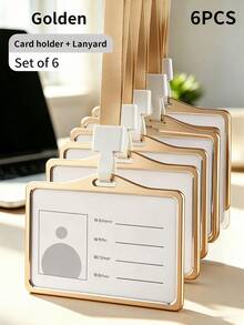 2/6 Sets Multicolor Aluminum Alloy ID Card Holders With Lanyards, Double-Sided Transparent Window Badge Holders, Suitable For Office Staff, Teachers, Nurses, Exhibitions, Back To School, Campus, Events, Detachable Lanyards - Multiple Specifications - View 21