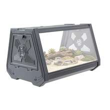 ABS Desktop Reptile Terrarium Enclosure, Ventilated Pet Habitat With Clear View Window For Geckos Snakes Spiders Amphibians - Grey - View 3