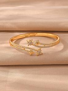 24K 香檳金手鍊套組，百搭銅材質鑲鋯石，適合日常穿戴、聚會、約會、派對，送禮首選 - 金色 - 查看 6