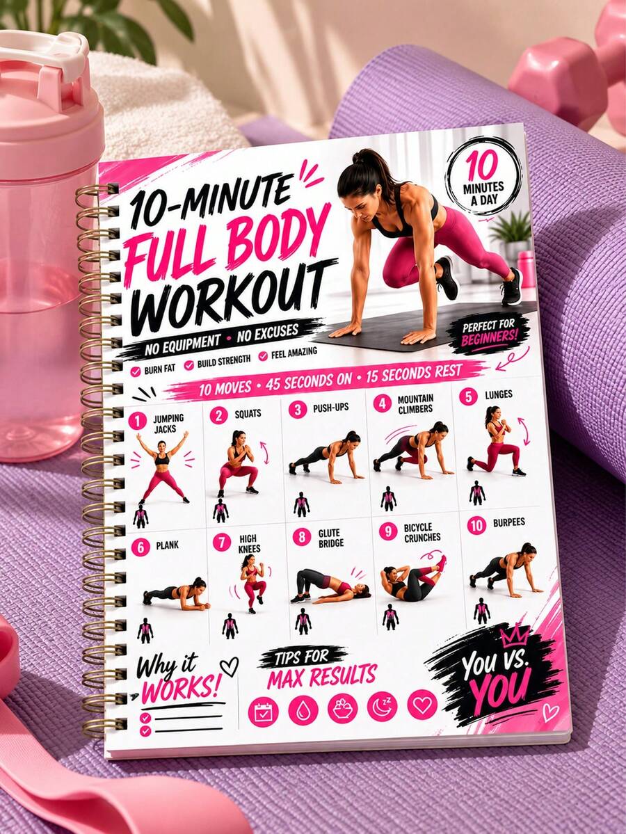 Portable Yoga & Fitness Training Guide And Plan; Workout Plan And Fitness Manual For Home Gym; Yoga & Fitness Guide With Daily Activity Schedule - Designed For Beginners Practicing At Home - Multicolor - View 1