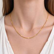 1pc Brass Sunflower Station Blank Necklace Chain Thin Cable Chain With Embossed Sun Links Gold Silver Tone DIY Jewelry Making Chain Base - Multicolor - View 8