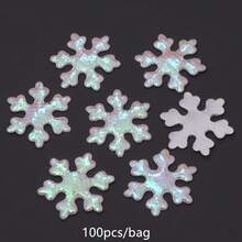 100pcs Polyester Non-Woven Fabric Colorful Snowflake Confetti, Christmas Table Scatter, Handmade DIY Greeting Card Scrapbook Decoration Material, Christmas Tree Hanging Ornament, Home Pillow Sofa Decoration - snowflake - View 13