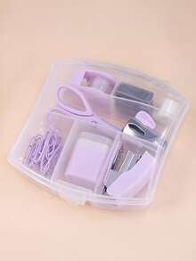 8pcs Mini Office Supplies Set, Includes Mini Stapler, Scissors, Paper Clips, Tape Dispenser, Back To School Essentials, Student Stationery Set, Suitable For Workplace Colleagues Gift - Sets - View 14
