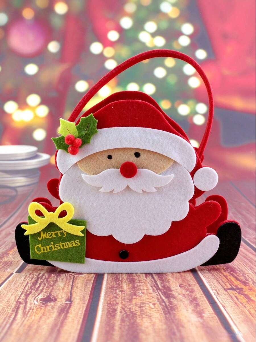 1 Pc /Santa Claus Children's Candy Bags / Children's Holiday Non-Woven Apple Bags / Gift Decorations - Multicolor - View 1