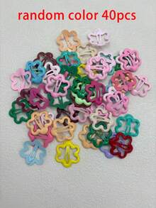 10/20/40pcs New Colorful Flower Hair Clips, Designed For Girls' Side-Swept Bangs, Suitable For Daily Casual Or Various Occasions Fashion Matching - Multicolor - View 11