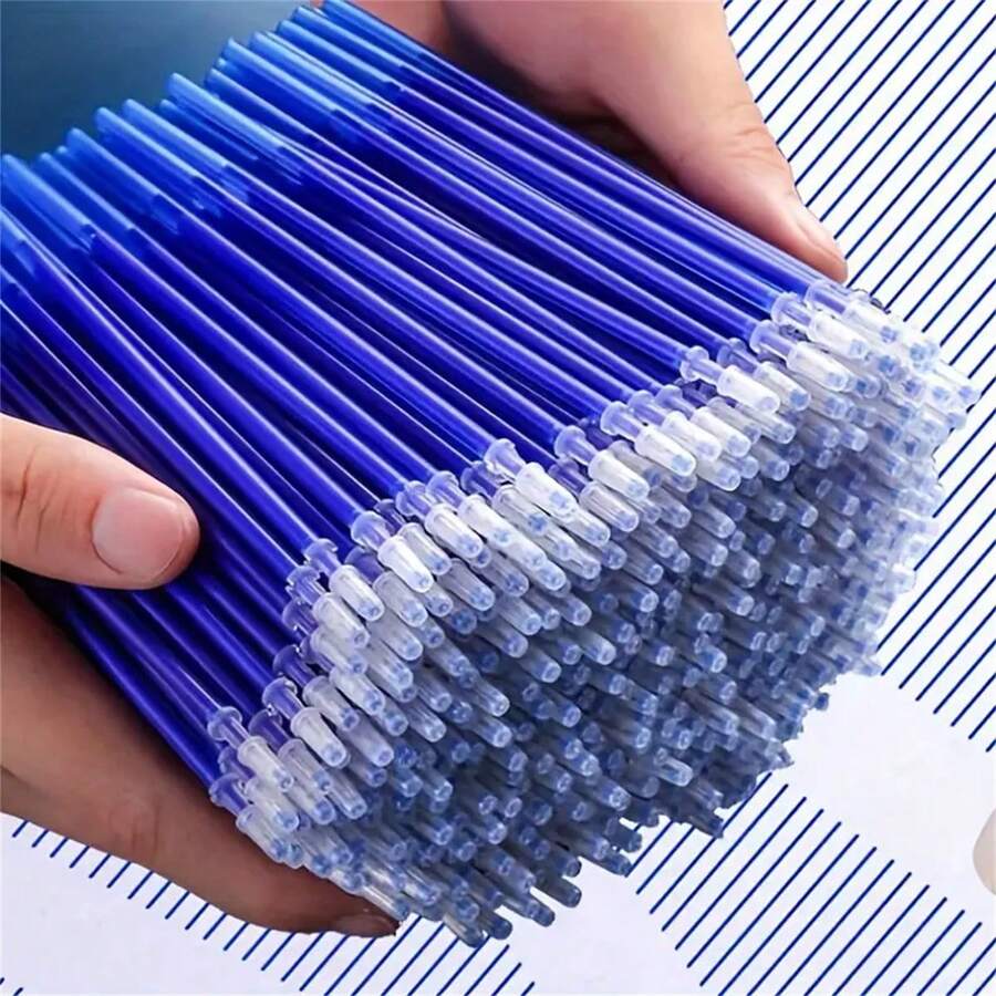 100 ruột bút gel thay thế mực đen và xanh, viết trơn, nhanh khô, ngòi mảnh, dùng cho trường học, văn phòng và viết hàng ngày - Nhiều kiểu dáng - Xem 1