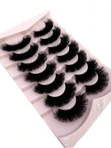 Brand New Natural Voluminous Fluffy False Eyelashes, Create Charming Messy Mink Lash Effect, Extra Long Reusable, 8D Dense Long-Lasting, Create Fox Eye Lifting Effect, Full Lash Can Effectively Extend And Thicken Outer Corner, Perfect Makeup Gift For Women And Girls - Black - View 4