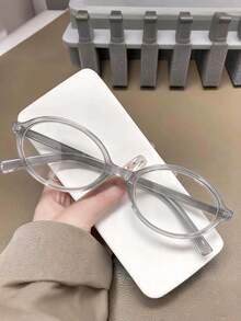 1 Cặp/3 Cặp Kính mắt Unisex Vintage gọng oval đầy đủ, kính mắt tròng trong suốt phong cách retro, kính không độ, kiểu dáng cổ điển đa năng - trong suốt - Xem 7
