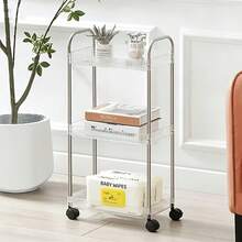 3-Tier Multifunctional Floor Storage Rack, Suitable For Bedroom, Kitchen, Halloween, Housewarming Gift, Sturdy And Elegant, Equipped With Universal Wheels For Easy Movement To Desired Location - View 8