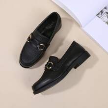 Giày lười nam kiểu moccasin xỏ chân, giày chính thức phong cách thường ngày, tiện lợi, phù hợp mặc đi tiệc, phù hợp cho trẻ em (có bảng chiều dài bàn chân để chọn size) - màu đen - Xem 3