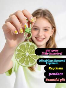 Fruit Slice Keychain, Cute Lemon OrangeCitrus Bag Charm, Summer Party Favor Gift,Versatile Accessory For Handbag, Purse, Car Key - Multicolor - View 5