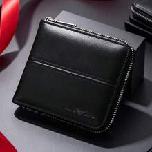 HOVI'S Vintage Men's Wallet With Zipper, Multi-Card Slot Design, Daily Commute Multi-Function Portable Men's Front Pocket Wallet, Coin Purse, Card Holder, Zipper Wallet, Gift For Men - Multicolor - View 8